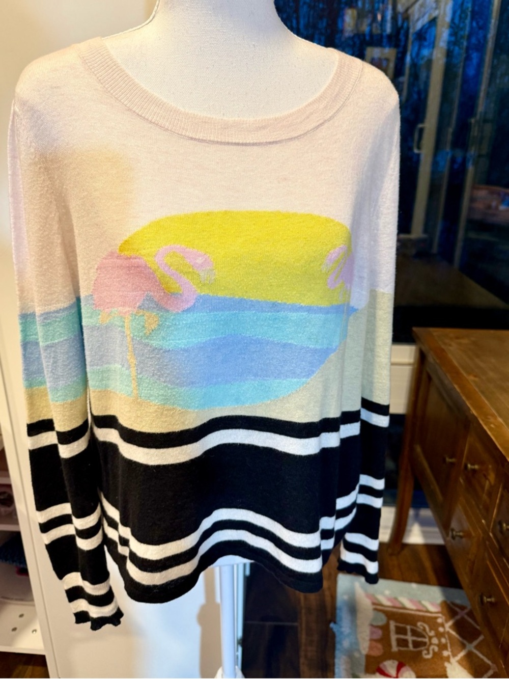 Wildfox Flamingo Sunset Lightweight Sweater Size S